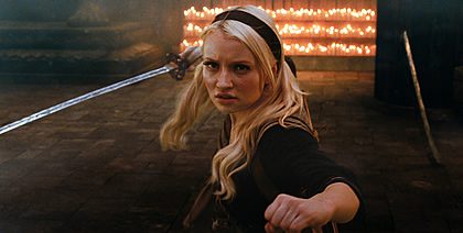 Babe wielding a sword