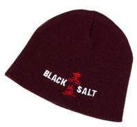 Black Salt Embroidered Beanie