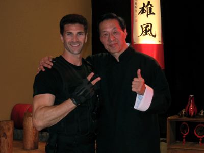 Steven Dell and Samuel Kwok on the set of Assassin X