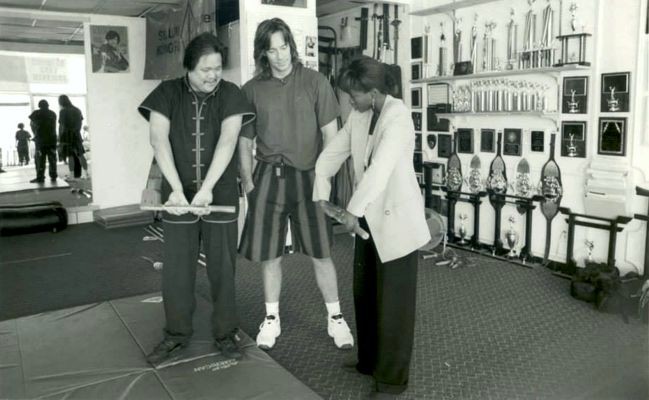 Kevin Sorbo and Gina Torres training with Douglas Wong