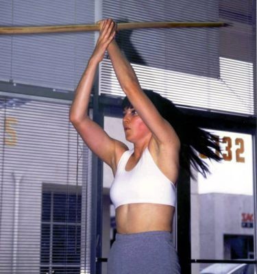 Lucy Lawless training for Xena at White Lotus Studio Northridge, CA.