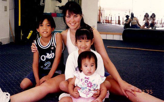 Lucy Lawless with the Wong children at White Lotus Studio Northridge, CA.