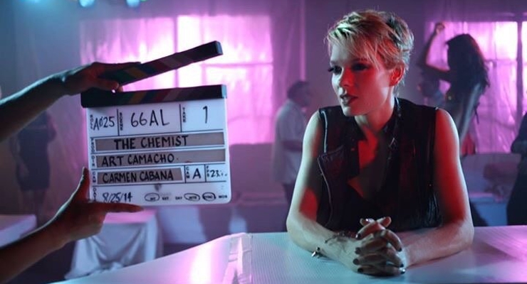 Nina Bergman filming The Chemist