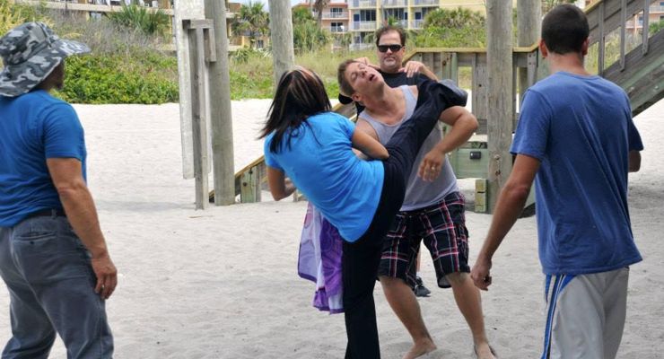 Cynthia Rothrock fighting bully, Eric Koveleski