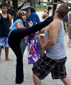 Cynthia Rothrock fighting bully, Eric Koveleski