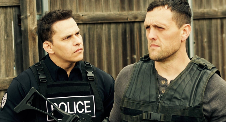 Steve Cardenas and Samuel French in A Brother's Badge Steve Cardenas and Samuel French in A Brother's Badge