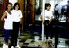 Barbara Bernhardt with Hillary Swank, and Christine Bannon Rodrigues in a rehearsal for the Next Karate Kid.