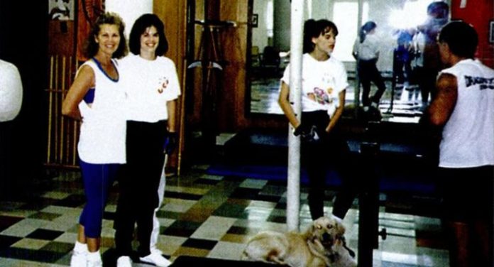 Barbara Bernhardt with Hillary Swank, and Christine Bannon Rodrigues in a rehearsal for the Next Karate Kid.