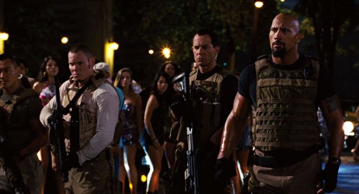 Geoff Meed with Dwayne Johnson in Fast Five (2011)