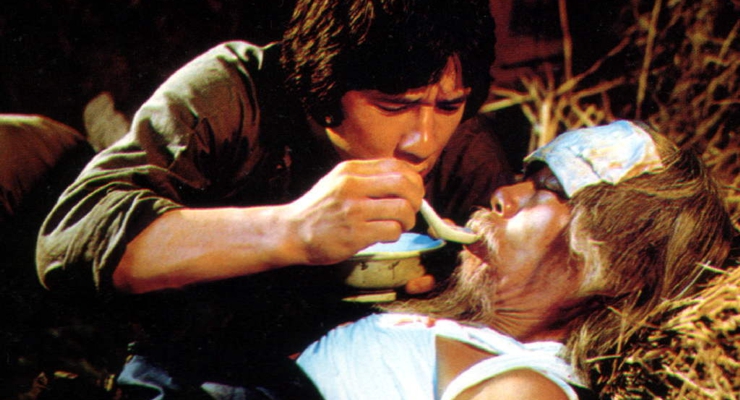 Jackie Chan and Dean Shek in Snake in the Eagle's Shadow (1978)