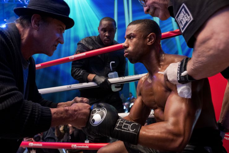 Sylvester Stallone and Michael B. Jordan in Creed II (2018)