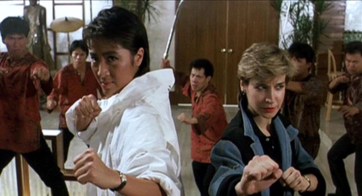 Michelle Yeoh and Cynthia Rothrock in Yes, Madam! (1985).