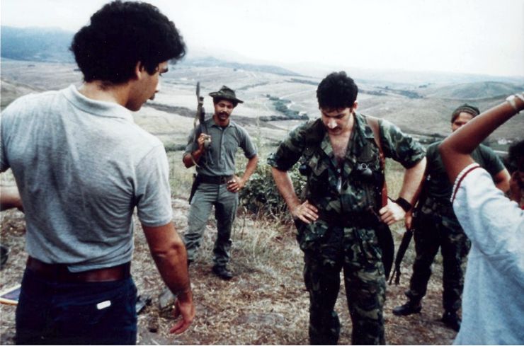 Sheldon Lettich and Frank Dux working on Firefight (1983)