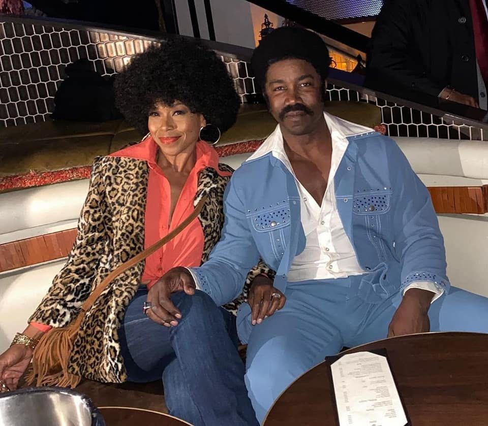 Michael Jai White and wife, Gillian Iliana Waters at The Black Dynamite 10th Anniversary Throwback 70's Jam.