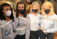 Stunt double Melanin Heard and Joyce Guy (Phyllis Caulfield) and Cynthia Watros (Nina Reeves) and stunt double Lauren Shaw. (GH Facebook)