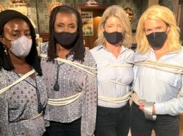 Stunt double Melanin Heard and Joyce Guy (Phyllis Caulfield) and Cynthia Watros (Nina Reeves) and stunt double Lauren Shaw. (GH Facebook)